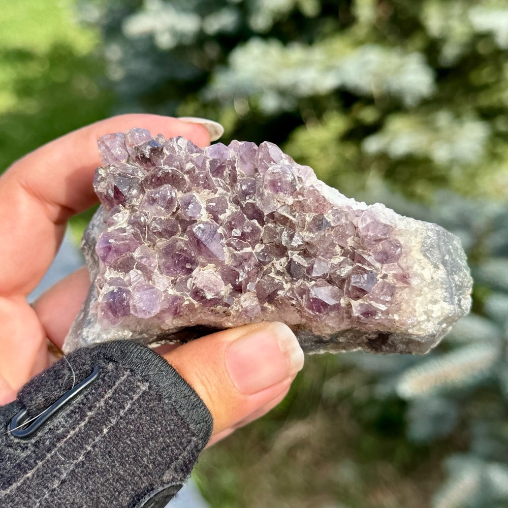 Purple Geometric Crystal Decor Accent